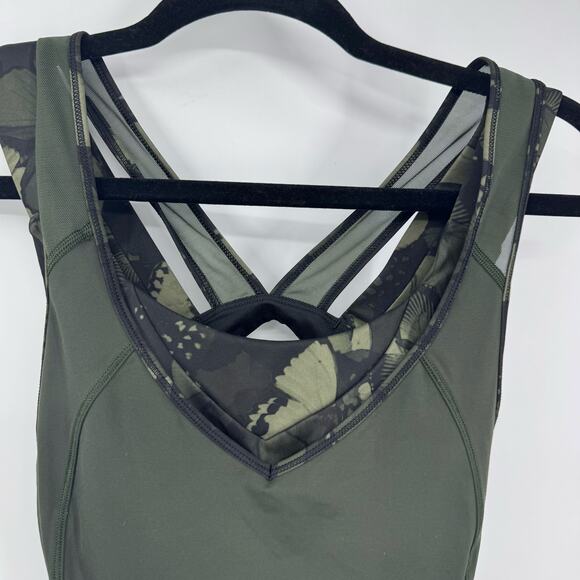 Lululemon Super Sport Tank Top 6 Mesh Gator Green Biggie So Fly Butterfly Bra - Picture 2 of 7
